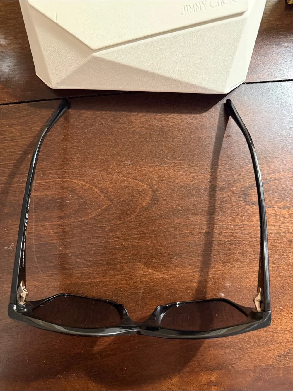 Jimmy Choo Black Oversized Cat Eye Sunglasses